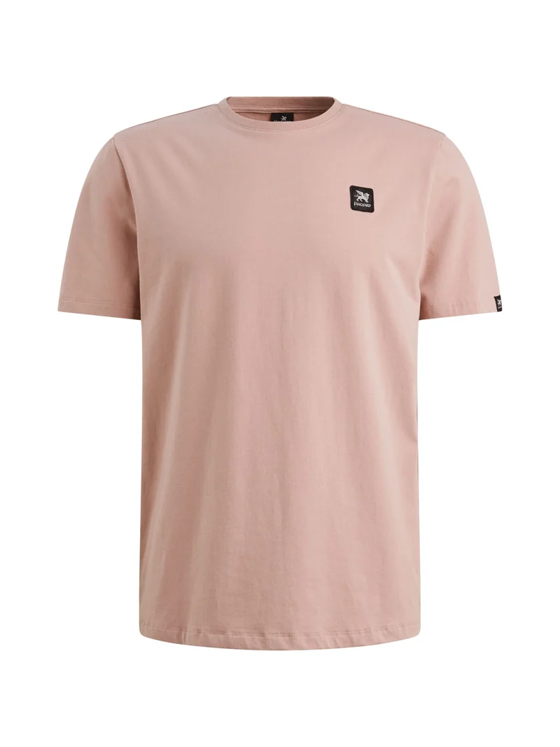 Short sleeve r-neck cotton elastan, Adobe Rose