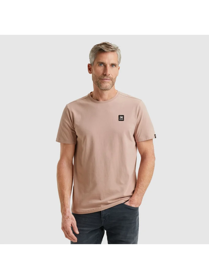 Short sleeve r-neck cotton elastan, Adobe Rose