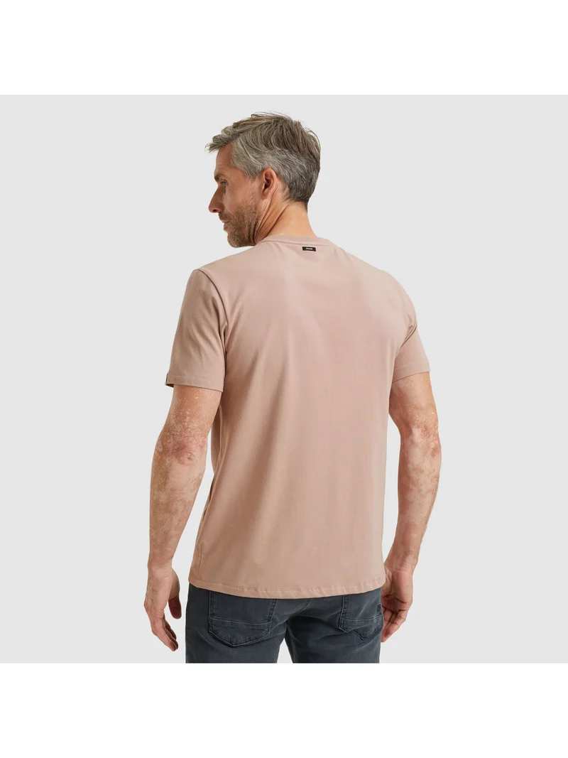 Short sleeve r-neck cotton elastan, Adobe Rose