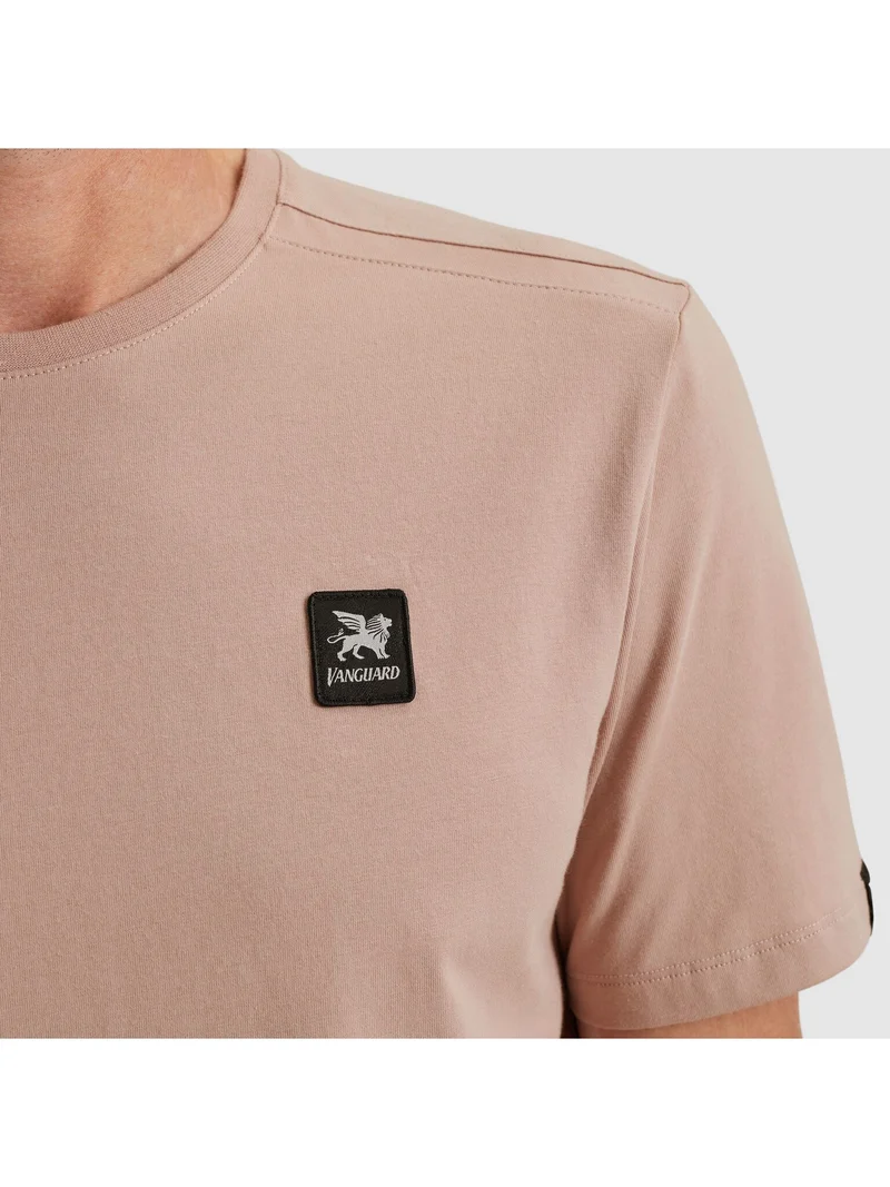 Short sleeve r-neck cotton elastan, Adobe Rose