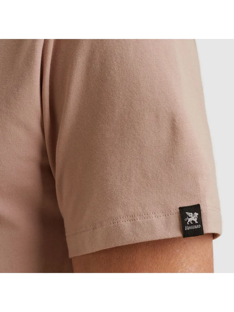 Short sleeve r-neck cotton elastan, Adobe Rose