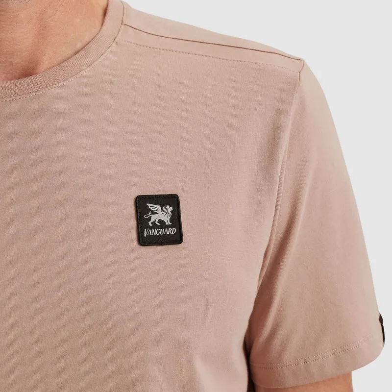 Short sleeve r-neck cotton elastan, Adobe Rose