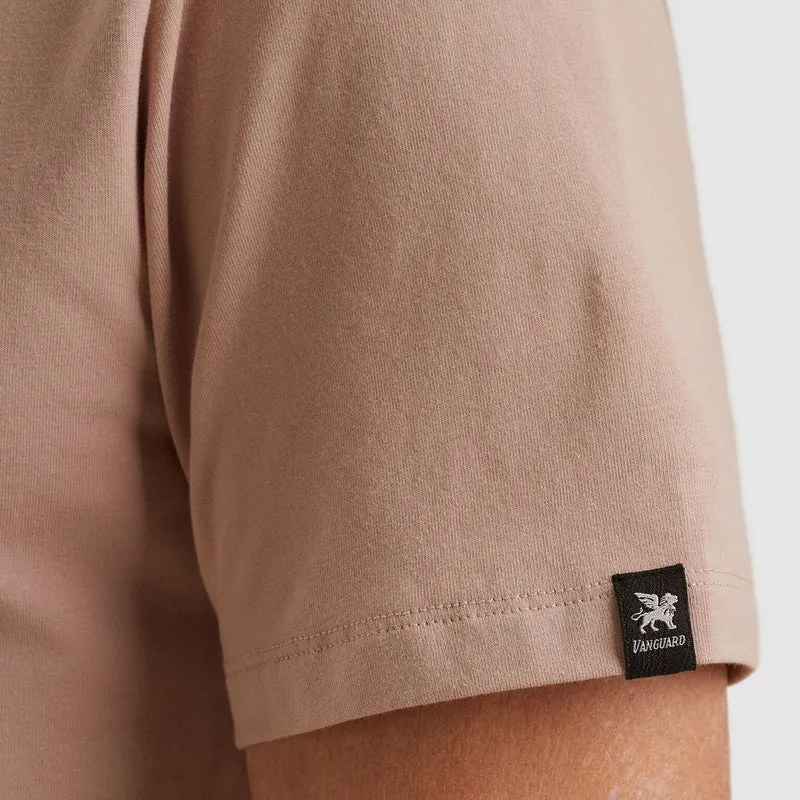 Short sleeve r-neck cotton elastan, Adobe Rose