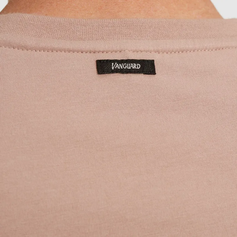 Short sleeve r-neck cotton elastan, Adobe Rose
