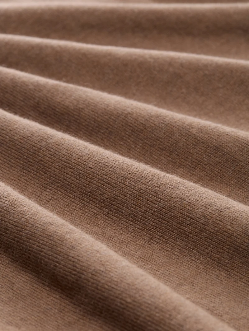 cotton cashmere turtleneck kni, dark taupe melange
