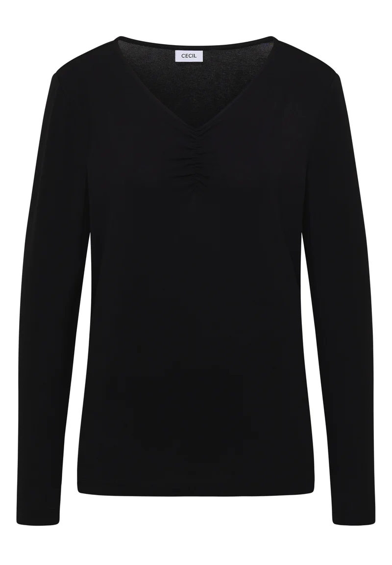 TOS Basic Shirt With Gathering, Black