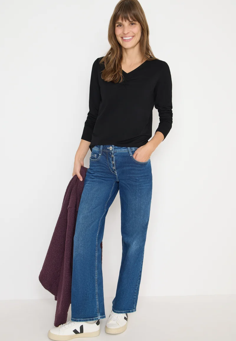 TOS Basic Shirt With Gathering, Black