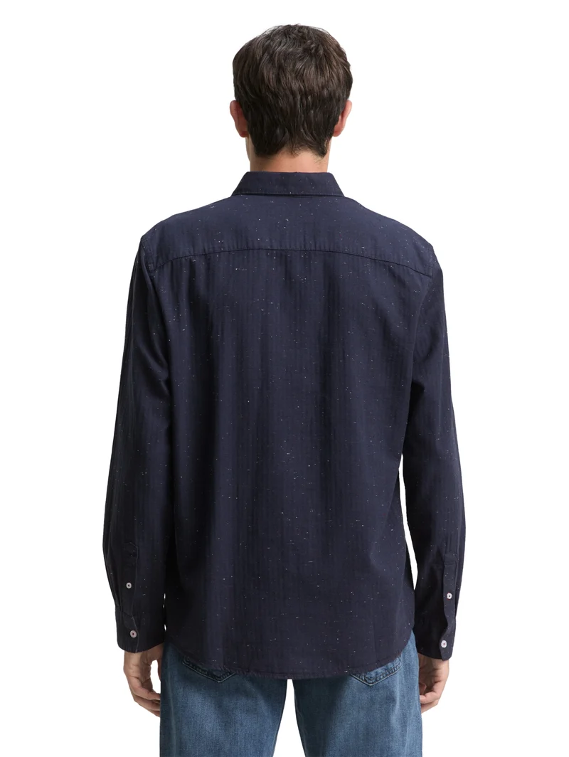 structured shirt, navy nep structure