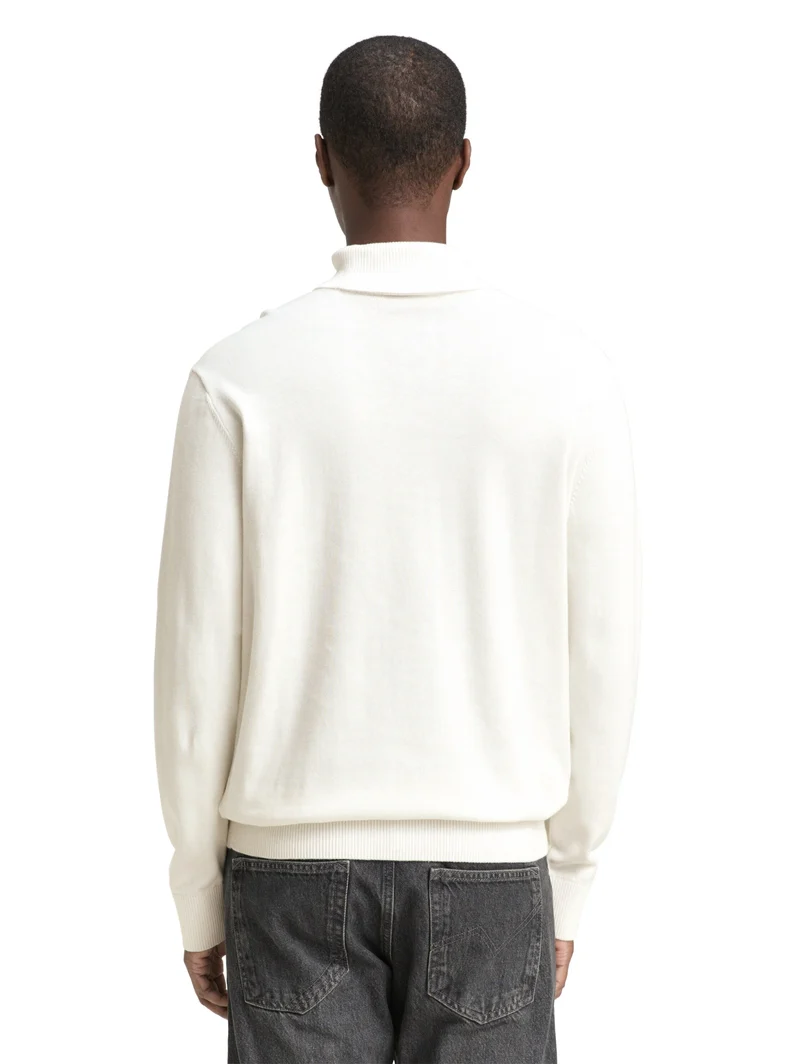 basic turtleneck knit, Wool White