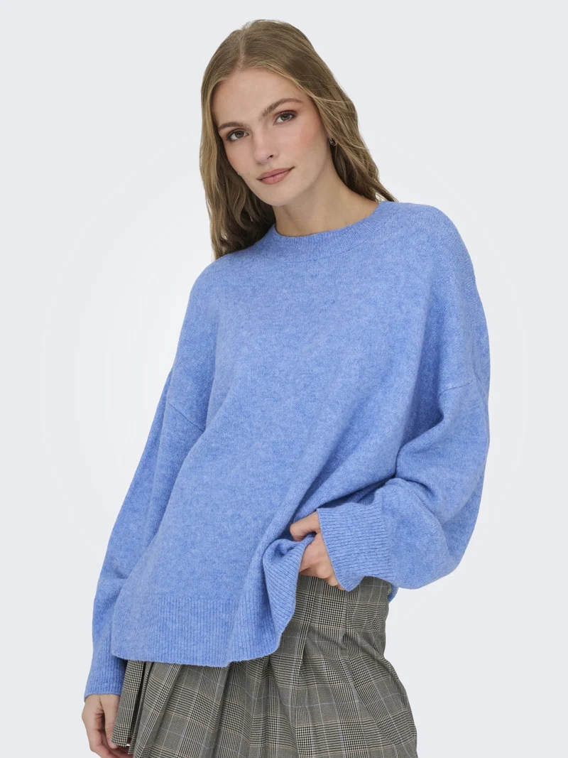 JDYSONJA L/S O-NECK PULLOVER KNT, Provence/MELANGE
