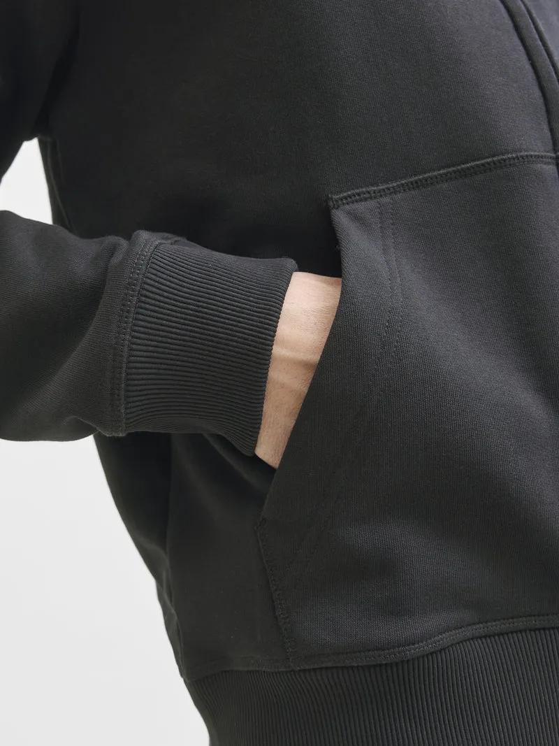 JORNORREBRO EMB SWEAT ZIP HOOD NOOS, Black