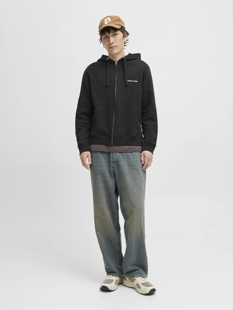 JORNORREBRO EMB SWEAT ZIP HOOD NOOS, Black