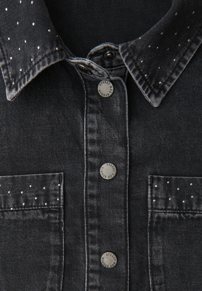 Studio Style,Overshirt,black w, Black Random Washed