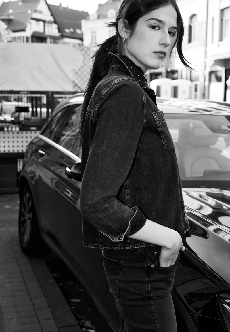 Studio Style,Overshirt,black w, Black Random Washed