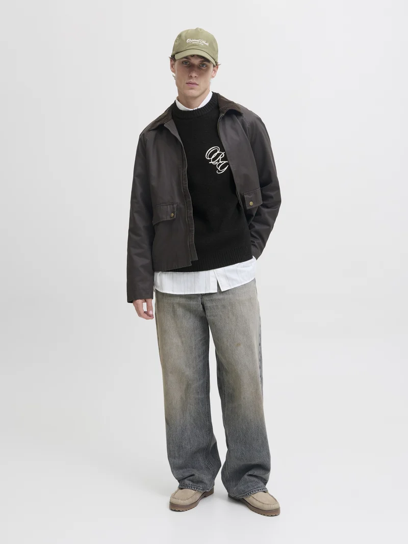 JORBEDFORD KNIT EMB CREW NECK, Black