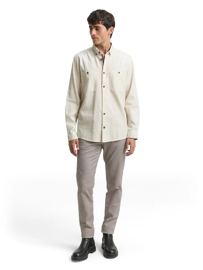structured shirt, white nep structure