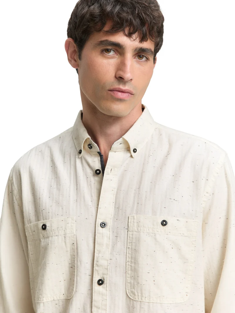 structured shirt, white nep structure