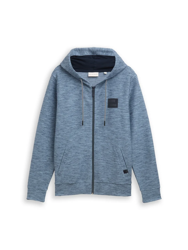 structured hoodie, denim blue structured melange