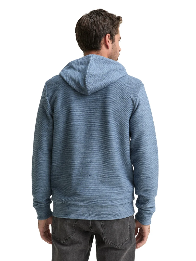structured hoodie, denim blue structured melange