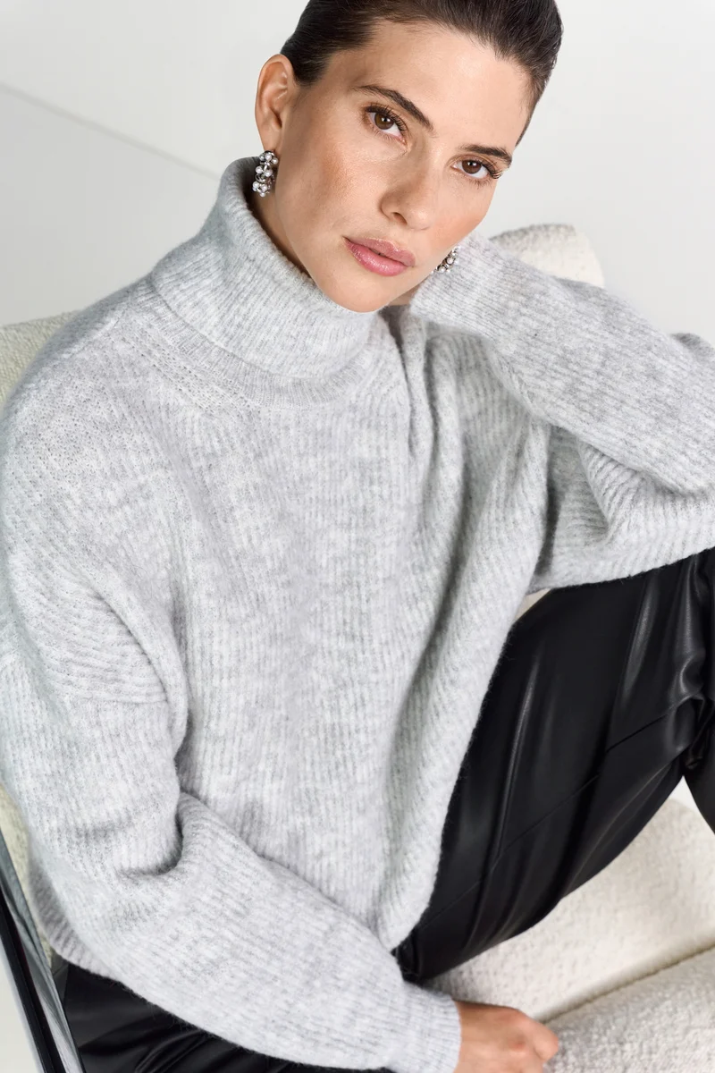 Roll Neck, grey melangé
