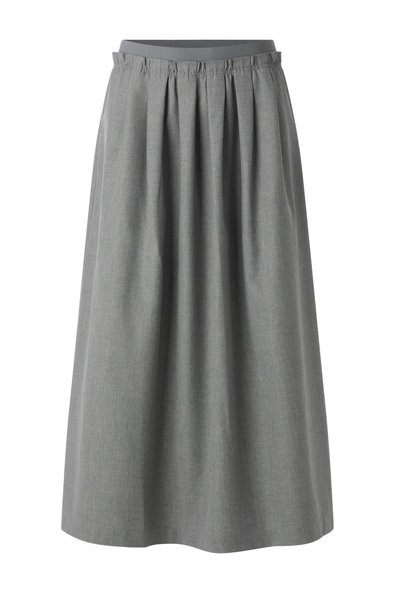 Flanel Midi Skirt, grey melangé