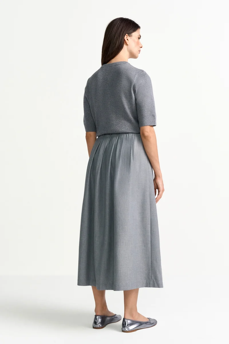 Flanel Midi Skirt, grey melangé