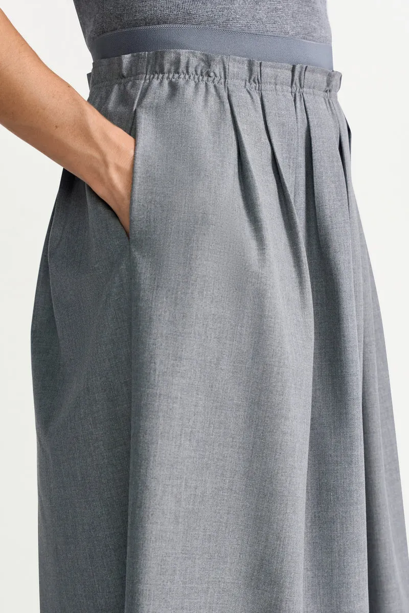 Flanel Midi Skirt, grey melangé