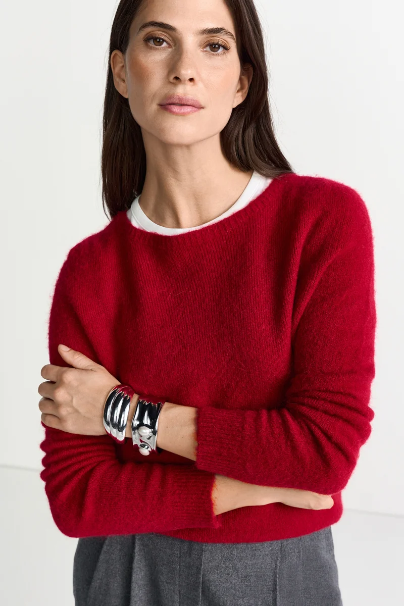 Cozy Crew Neck, holiday red