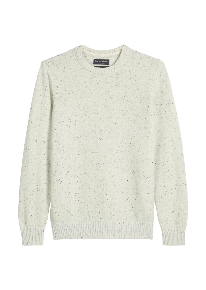 Knit Pullovers Longsleeve, White Cotton