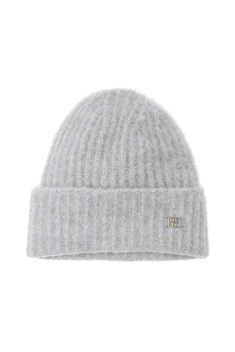 Knitted Logo Beanie, grey melangé