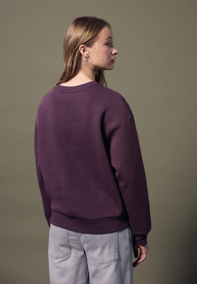 LTD QR Studio Loose Fit Crewne, royal plum