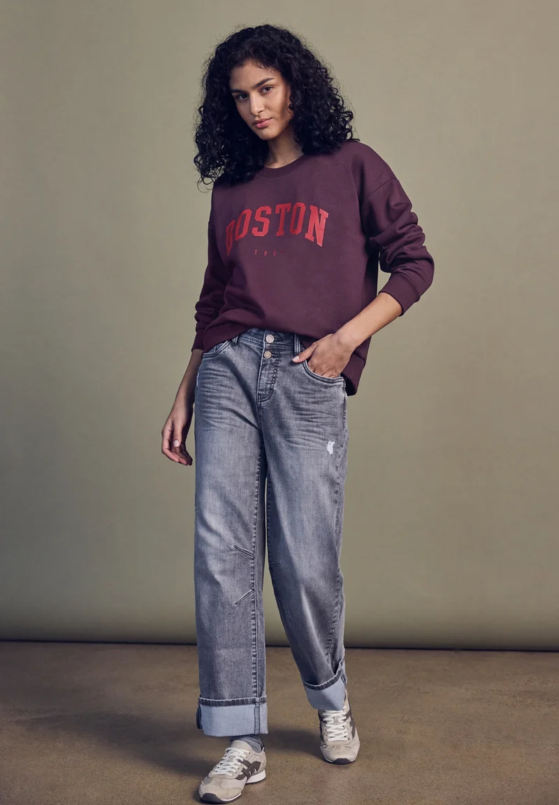 LTD QR Studio Loose Fit Crewne, royal plum
