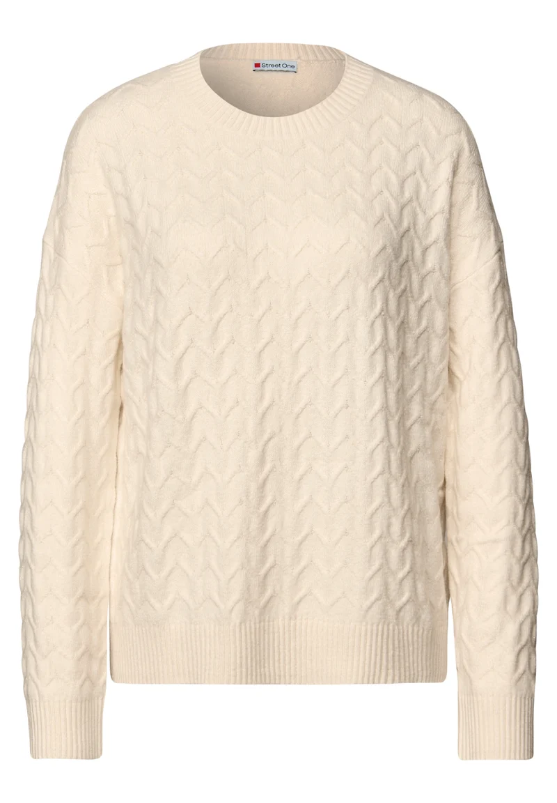 LTD QR_cosy structure sweater, soft beige