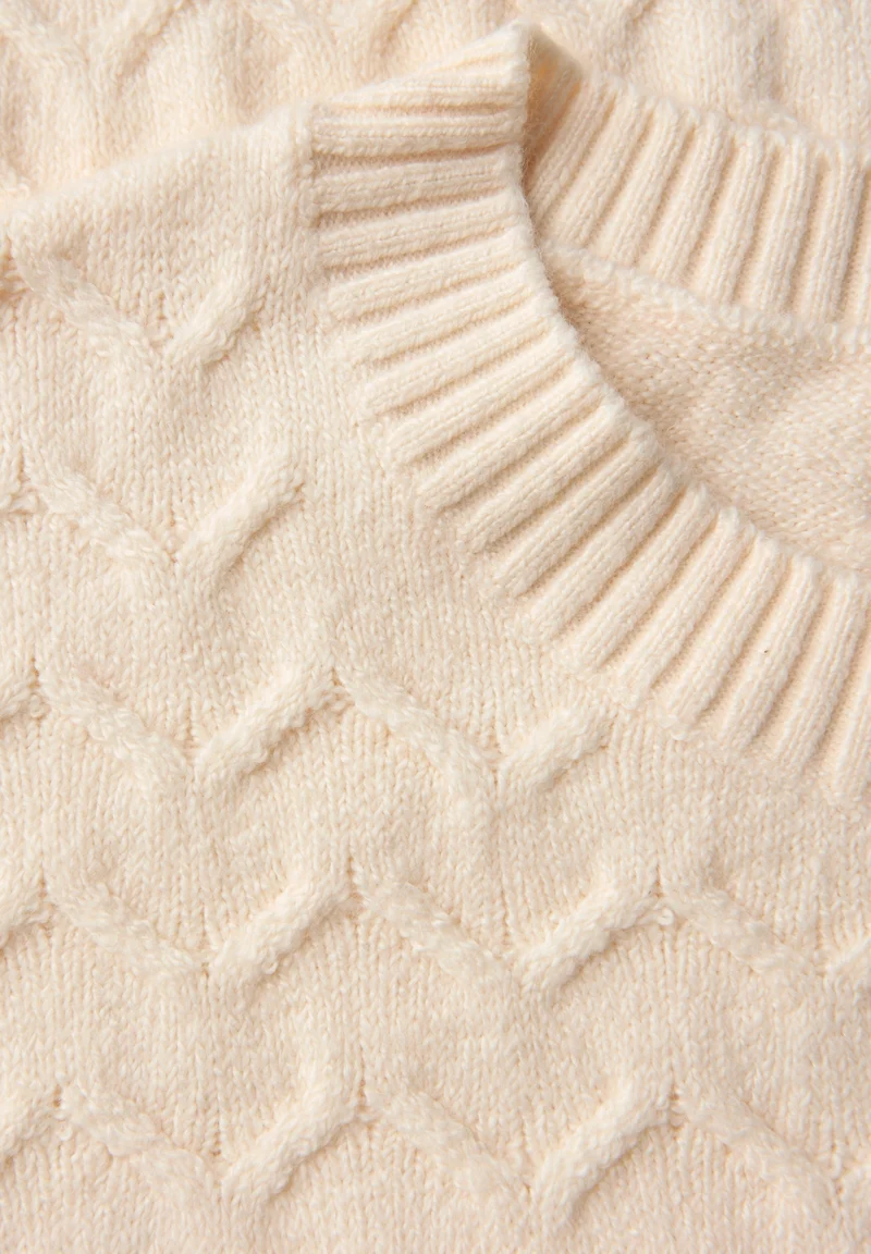 LTD QR_cosy structure sweater, soft beige
