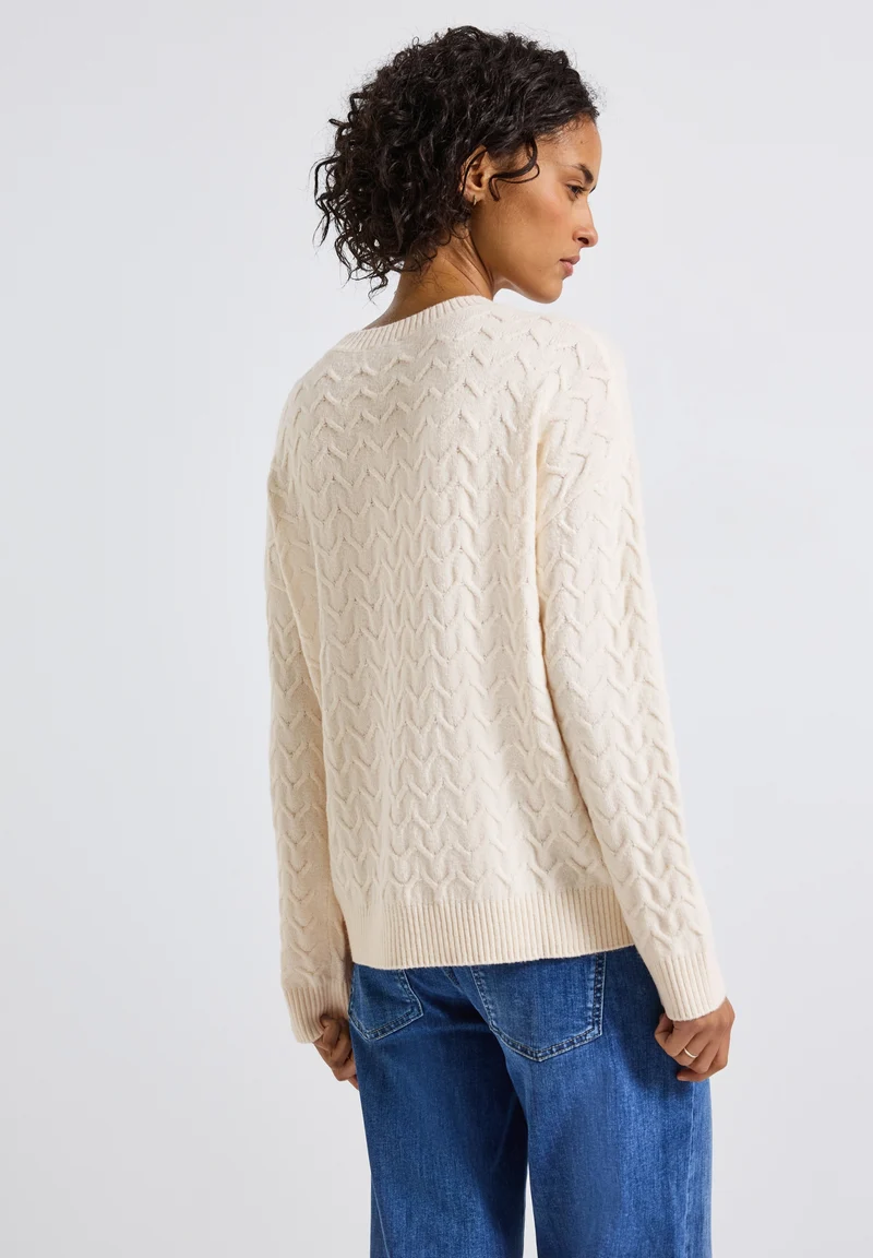 LTD QR_cosy structure sweater, soft beige