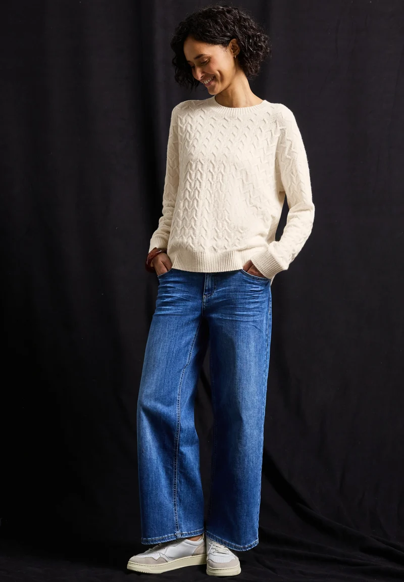 LTD QR_cosy structure sweater, soft beige