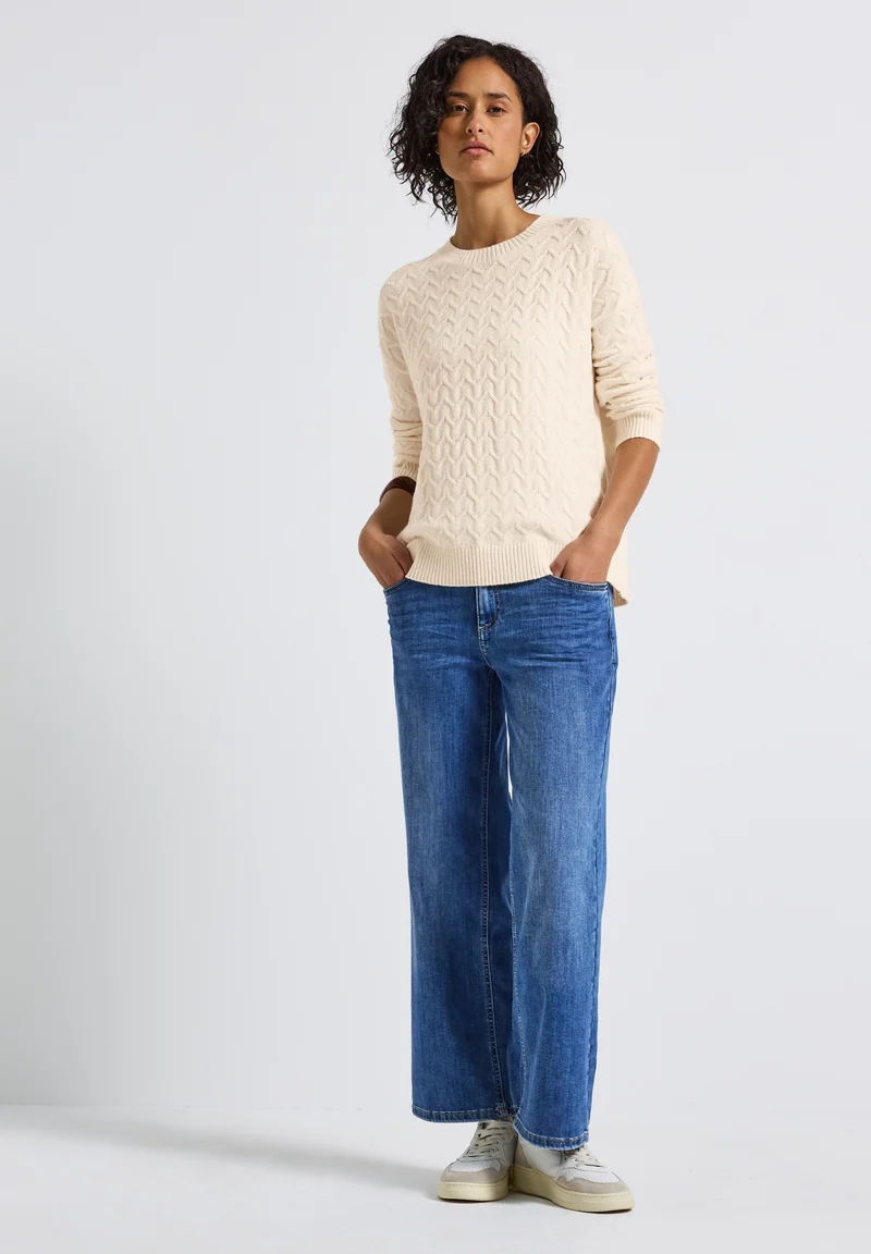 LTD QR_cosy structure sweater, soft beige