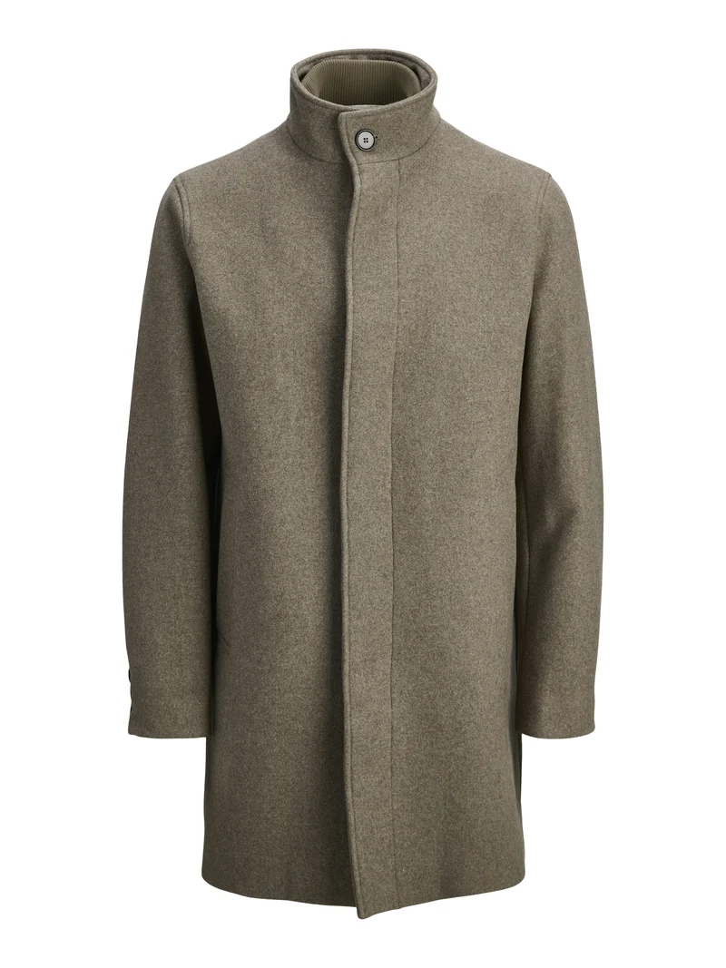 JPRCCKEITH WOOL BLEND STANCOLLAR CO, Greige