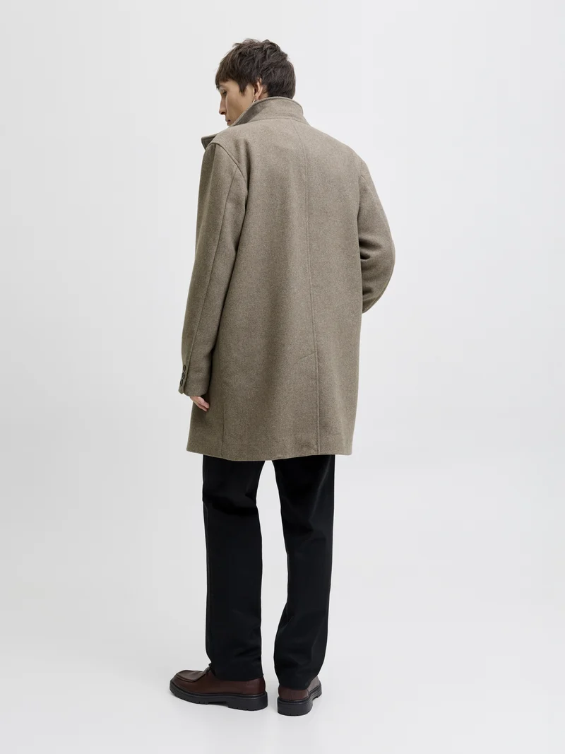 JPRCCKEITH WOOL BLEND STANCOLLAR CO, Greige