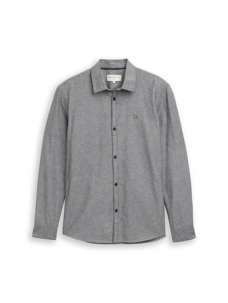 oxford shirt, black white chambray