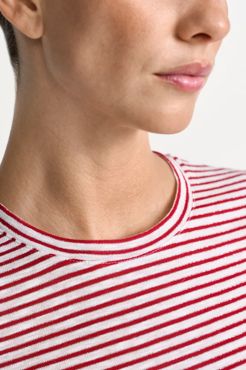 Sparkle Striped Longsleeve, holiday red