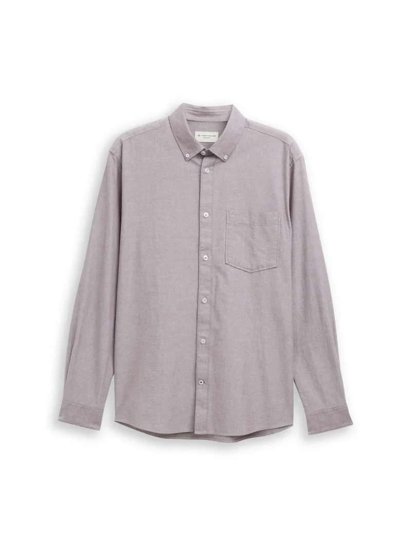 oxford shirt, brown white chambray