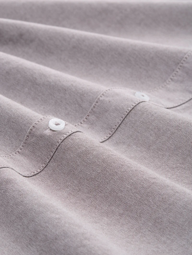 oxford shirt, brown white chambray