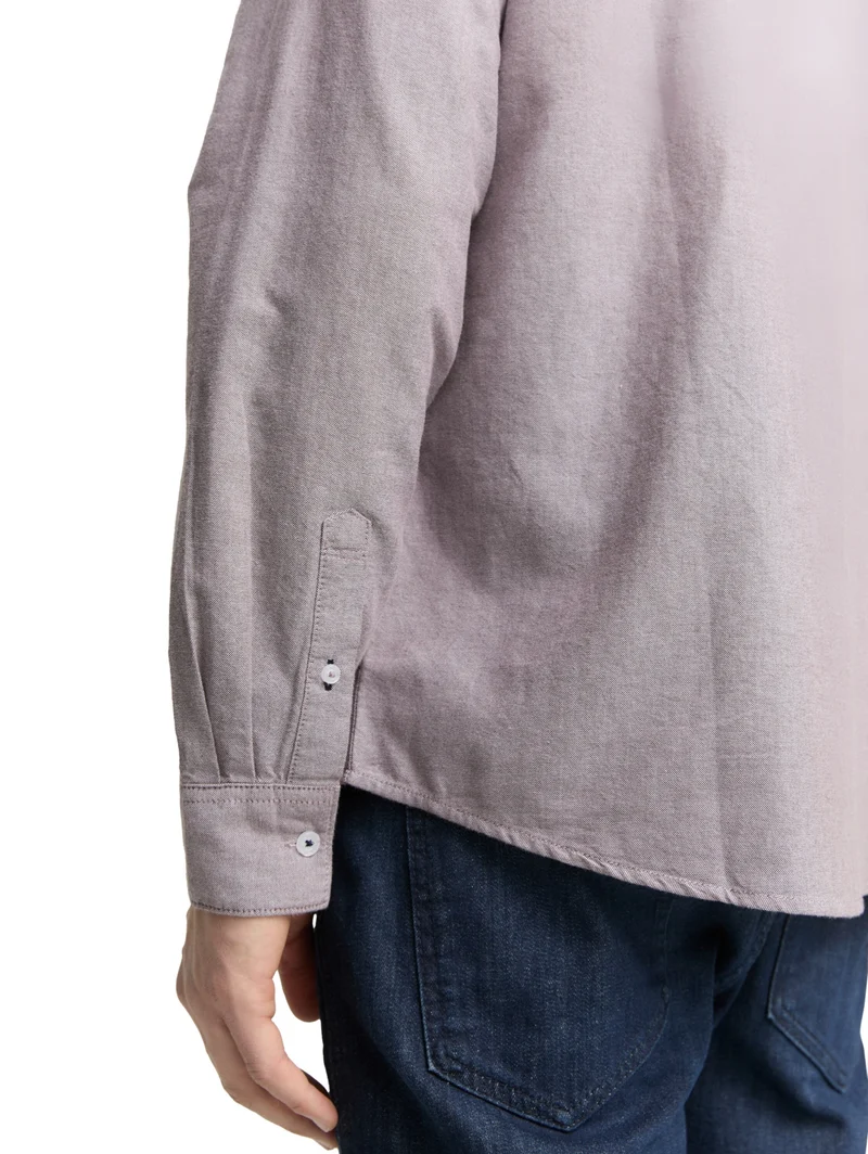 oxford shirt, brown white chambray
