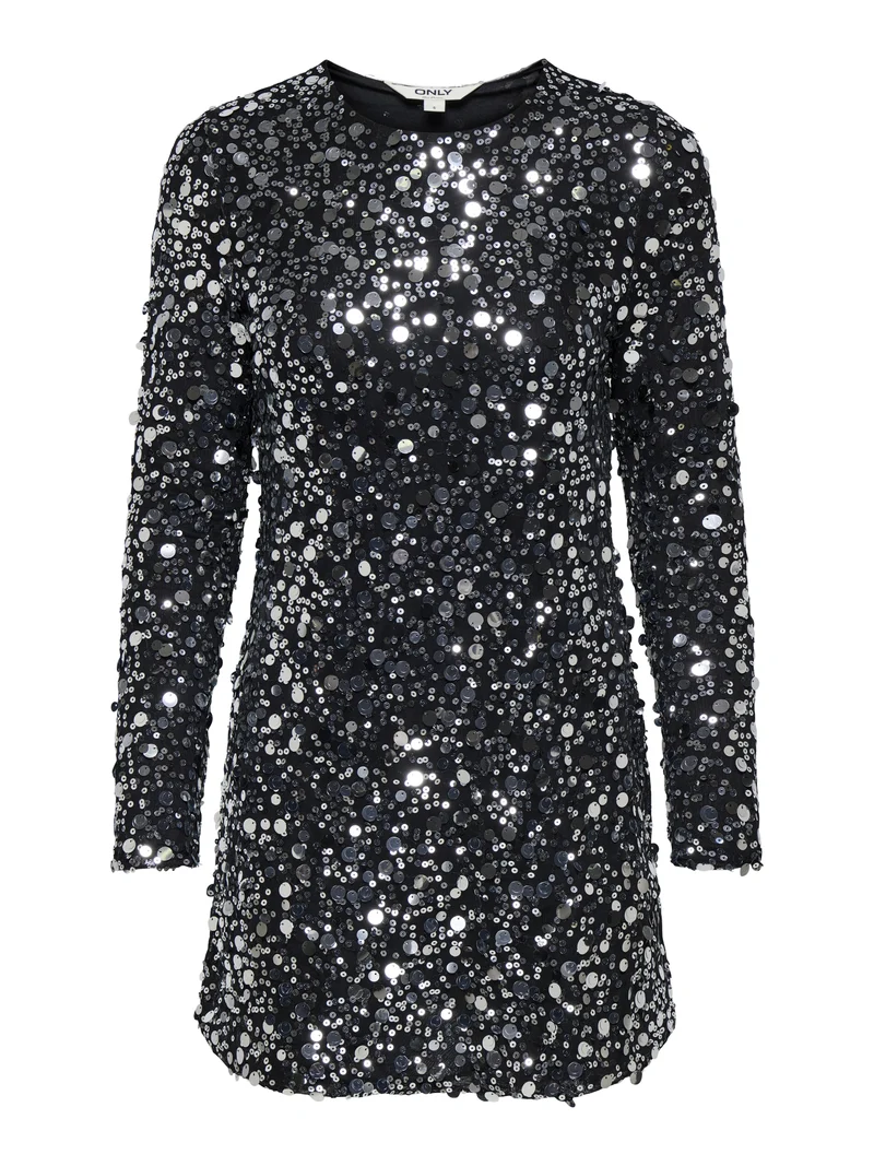 ONLANIKA CATINA LS SEQUINS DRESS WV, Silver