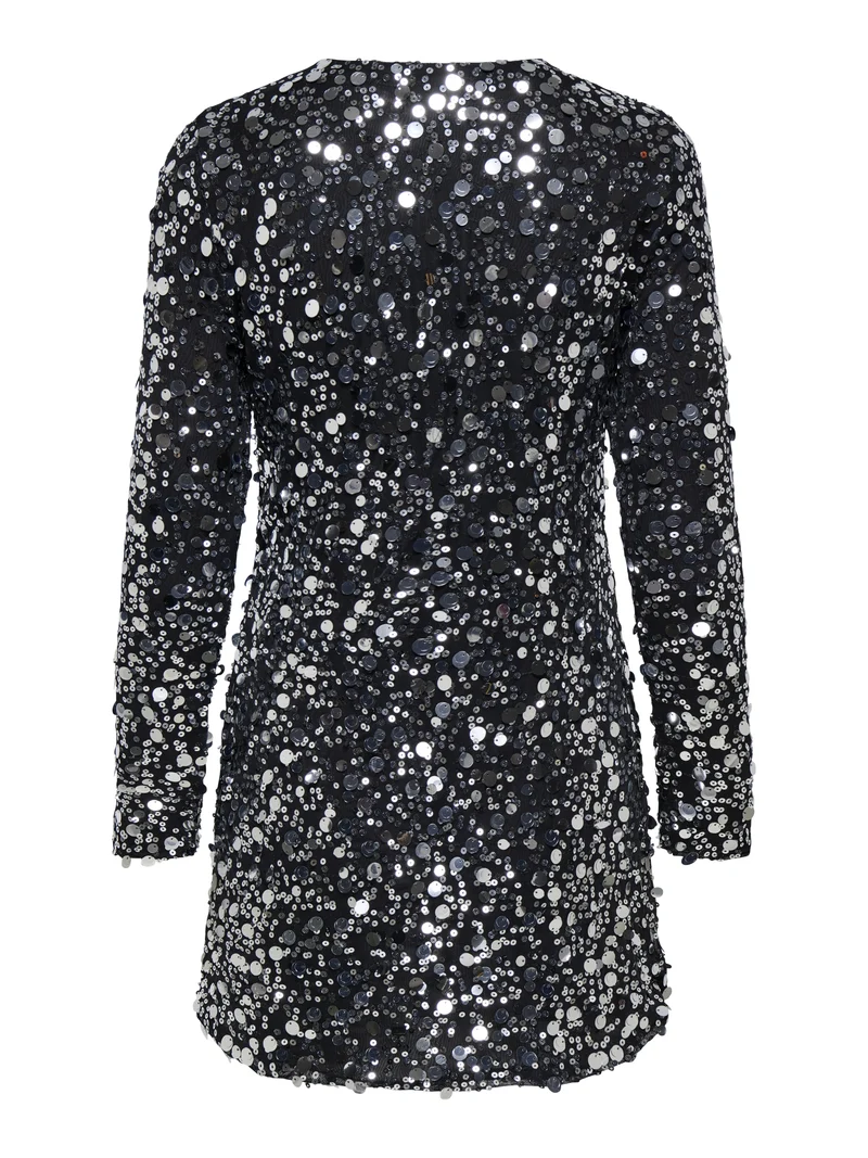 ONLANIKA CATINA LS SEQUINS DRESS WV, Silver