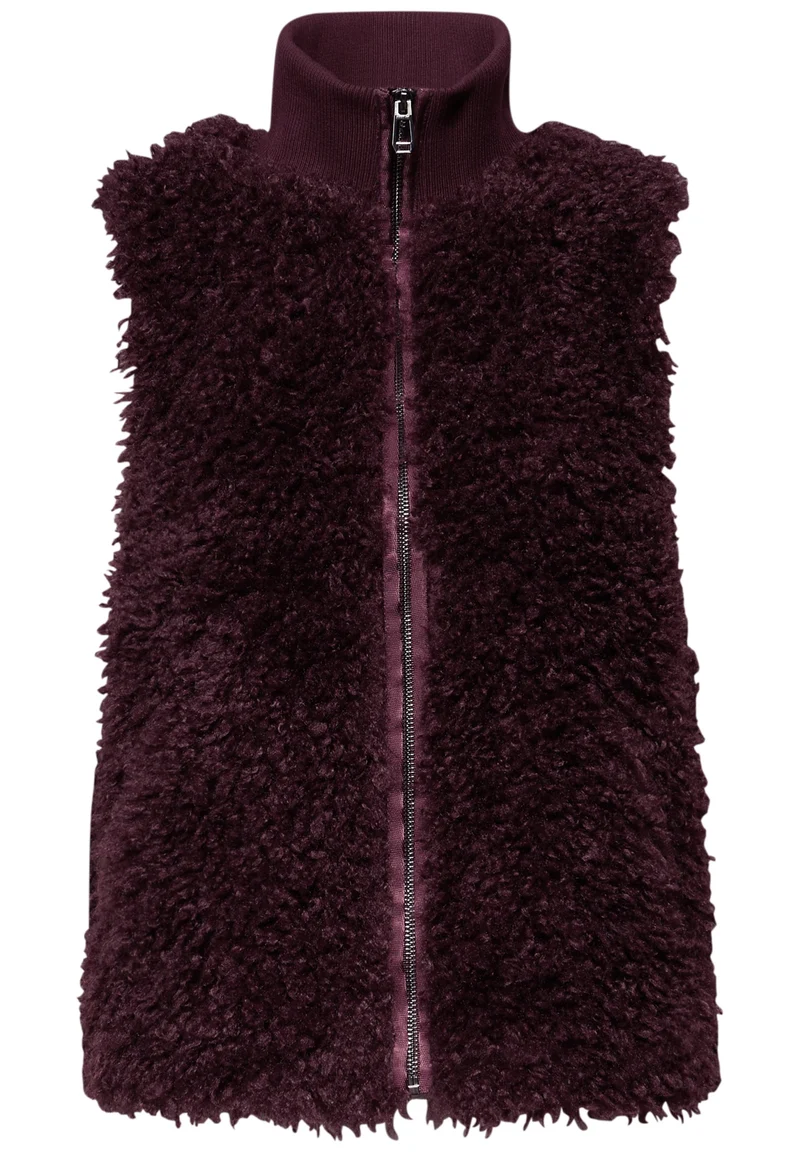 Fake Fur Vest, jazz berry
