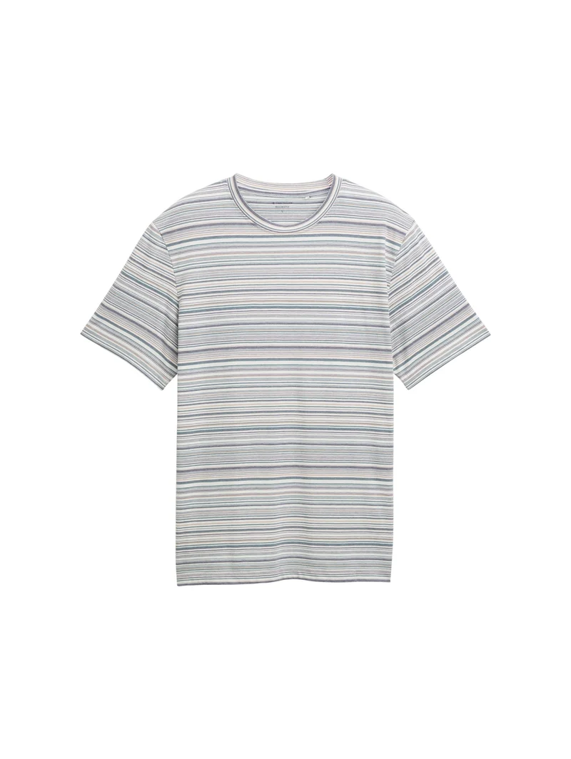 striped t-shirt, white multicolor stripes