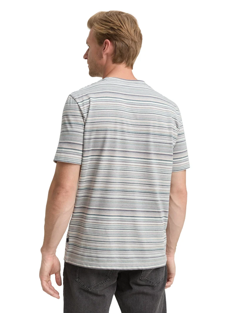 striped t-shirt, white multicolor stripes
