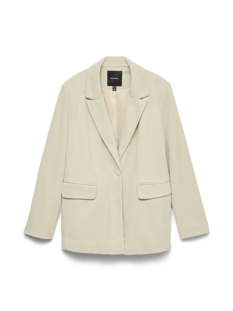 VMNORA LS LOOSE CORDUROY BLAZER, Birch